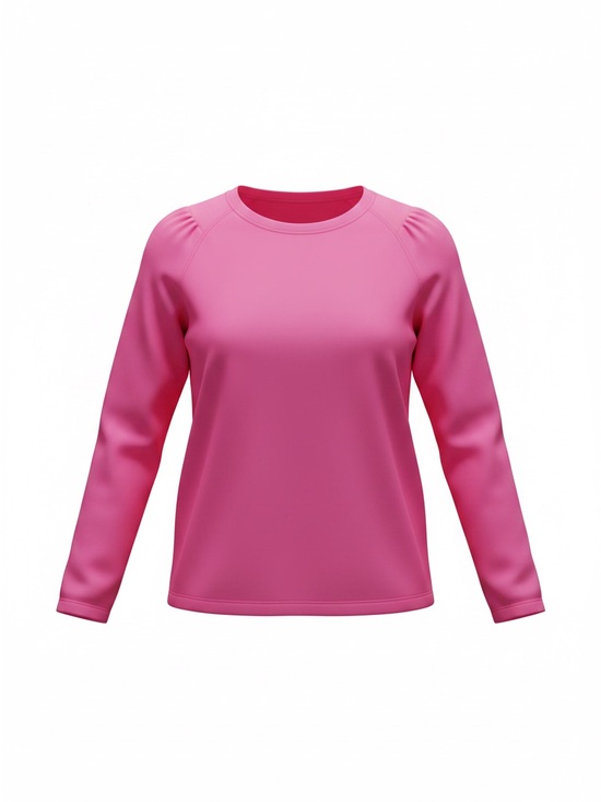 Athletic Works Tops - Athletic Works Women's Long Sleeve Crewneck Sweatshirt - Bright Pink